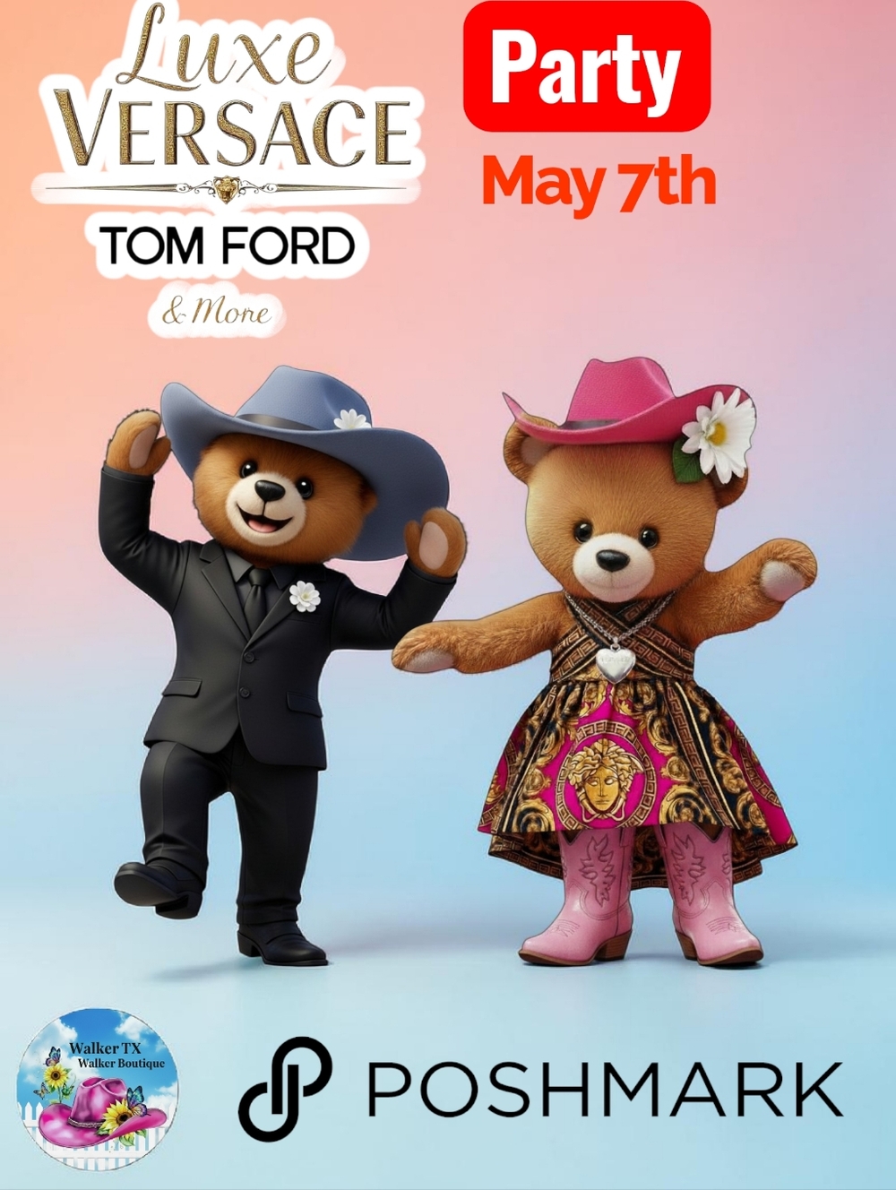 5/7 11am Luxury, Versace, Tom Ford & More.. Posh Party - ♥️ This Flyer!